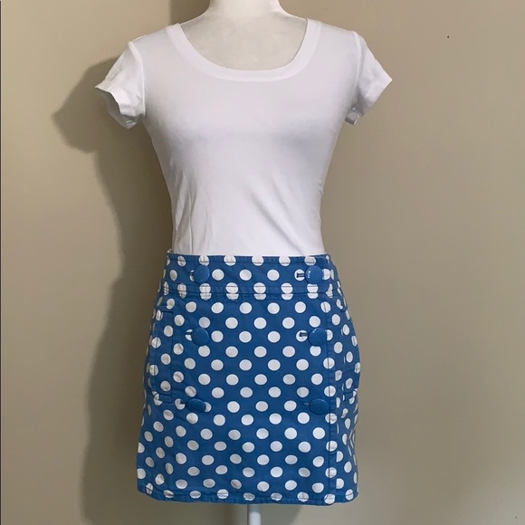 J. Crew Dresses & Skirts - J. Crew Light Blue And White Polkadot Mini Skirt 4